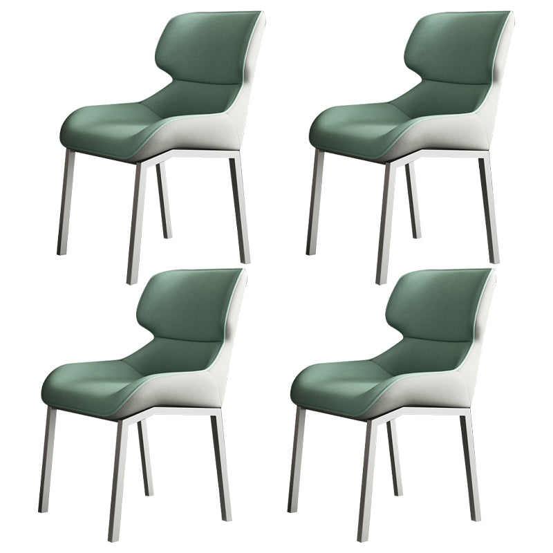 Contemporary Metal Dining Room Armless chairs Wingback Side Chair for Home Use