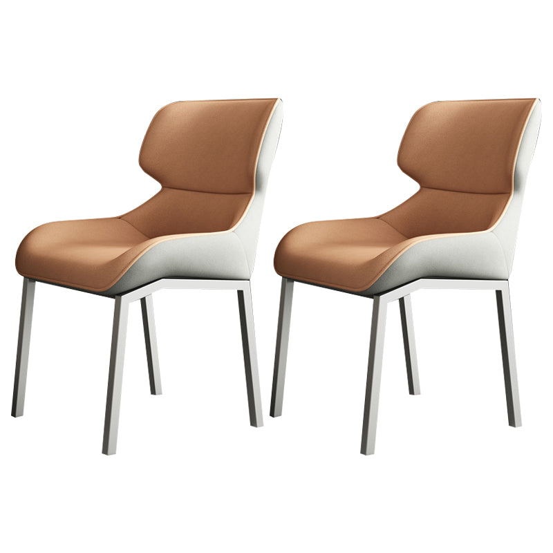 Contemporary Metal Dining Room Armless chairs Wingback Side Chair for Home Use