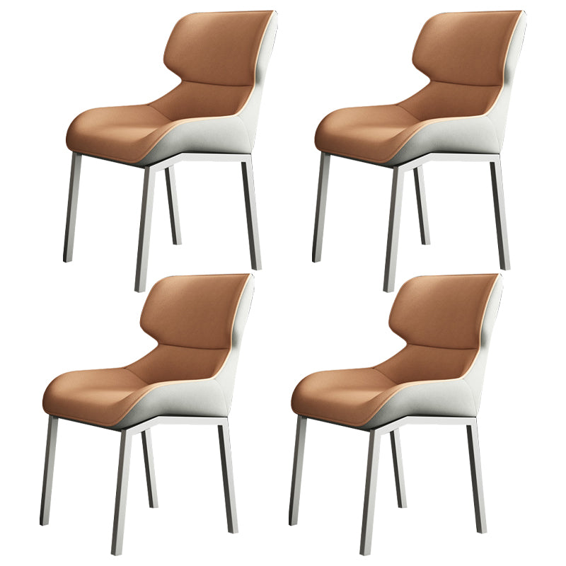Contemporary Metal Dining Room Armless chairs Wingback Side Chair for Home Use
