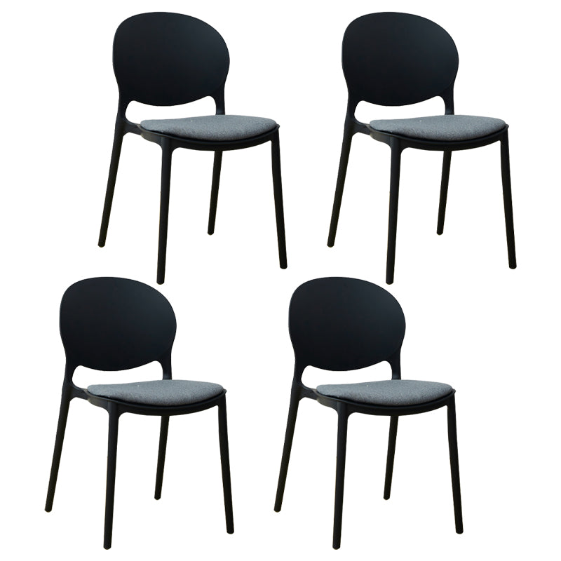 Stackable Plastic Armless Dining Chairs Indoor Scandinavian Side Chair