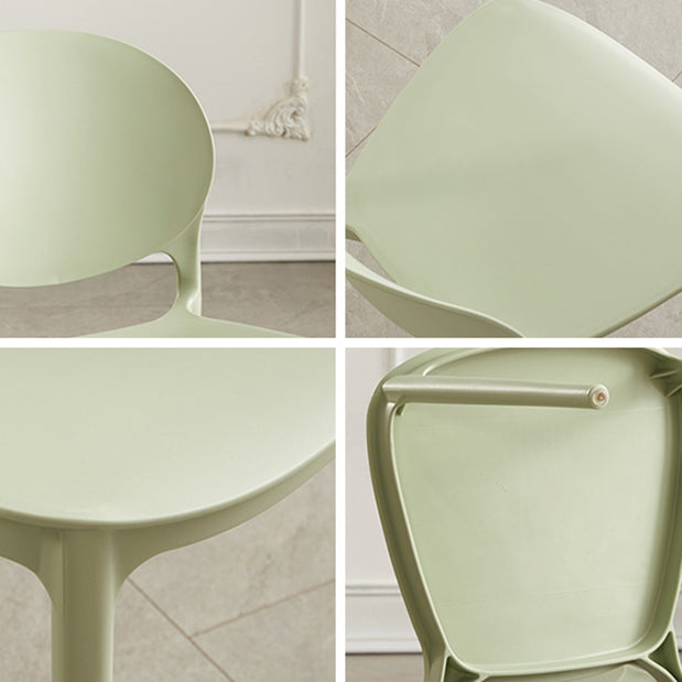 Stackable Plastic Armless Dining Chairs Indoor Scandinavian Side Chair