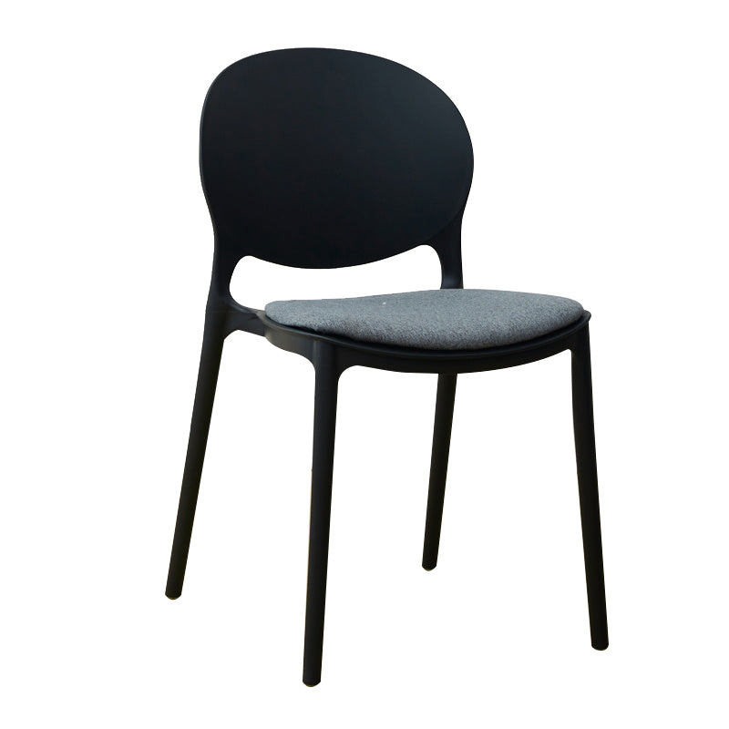 Stackable Plastic Armless Dining Chairs Indoor Scandinavian Side Chair