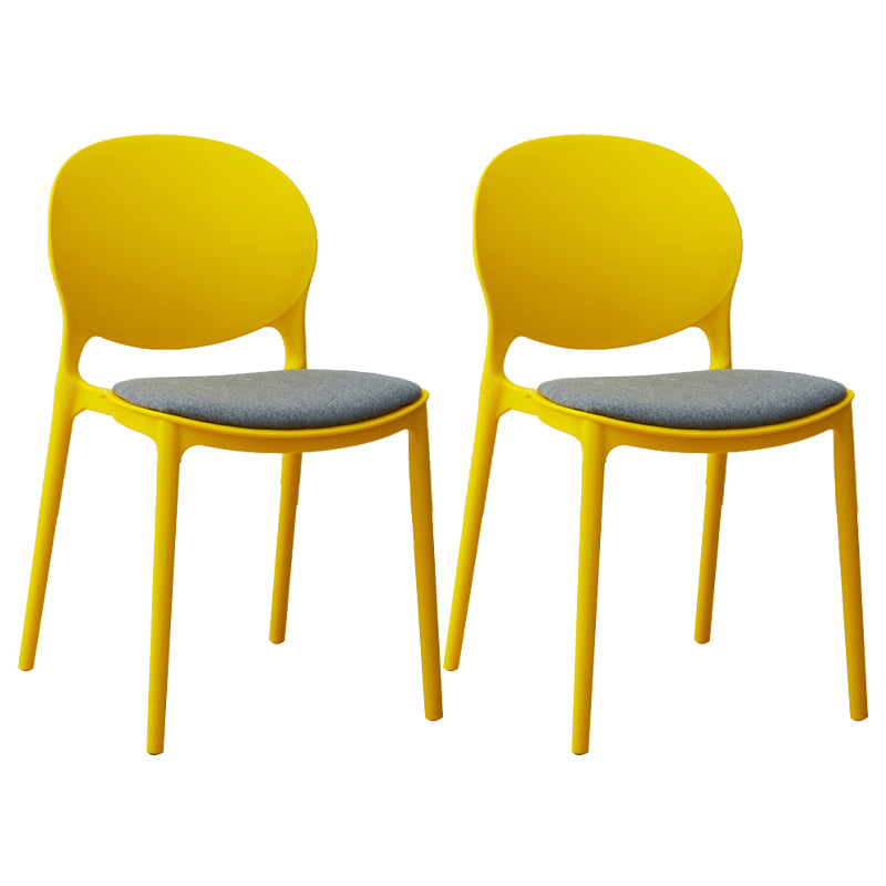 Stackable Plastic Armless Dining Chairs Indoor Scandinavian Side Chair