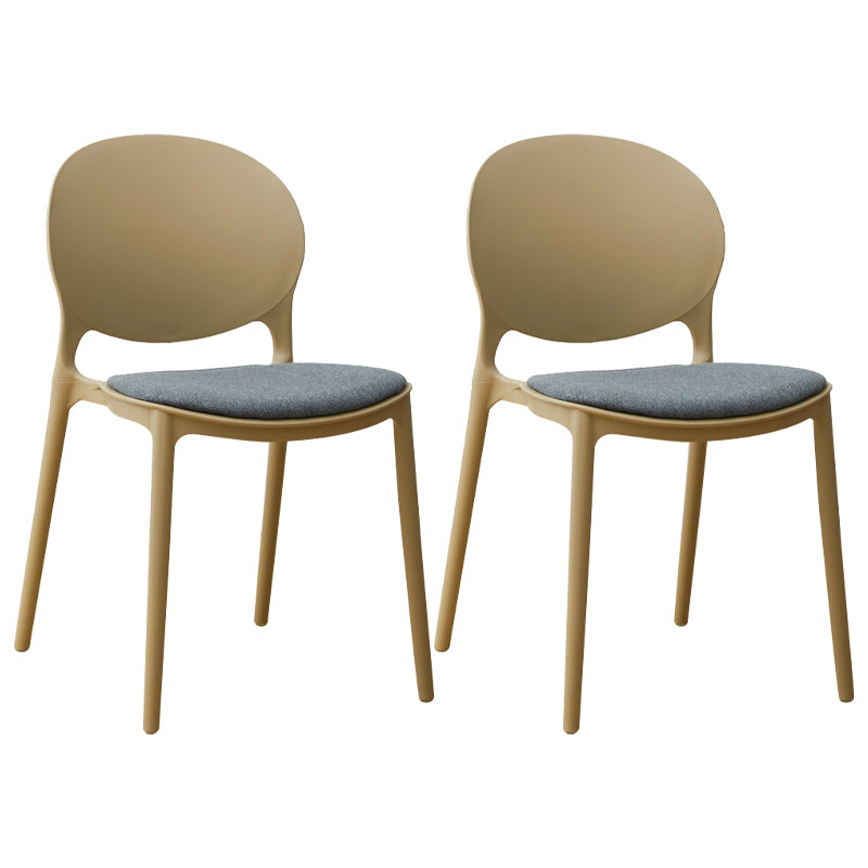 Stackable Plastic Armless Dining Chairs Indoor Scandinavian Side Chair