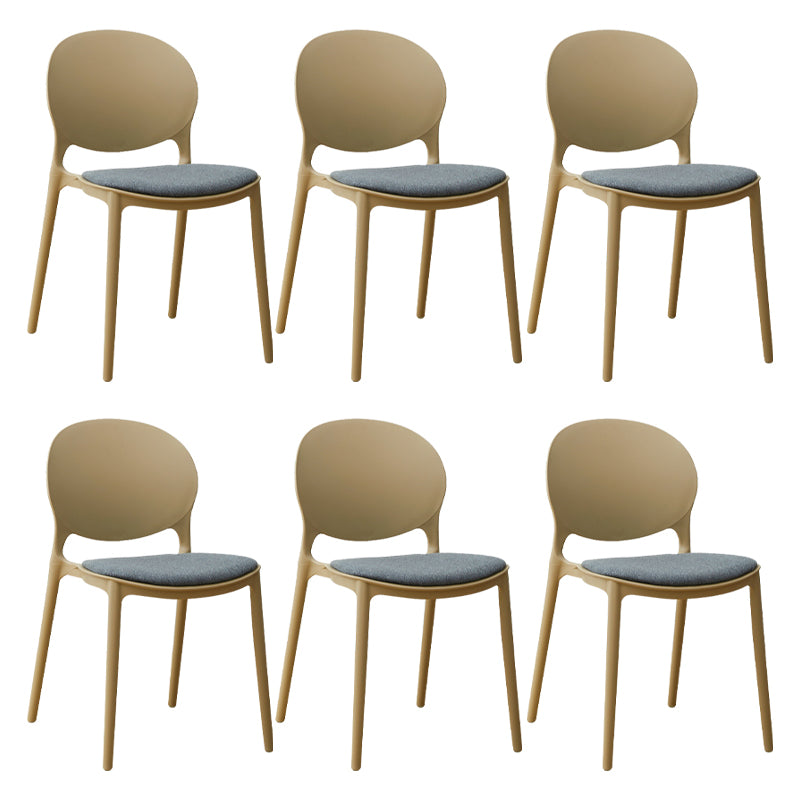 Stackable Plastic Armless Dining Chairs Indoor Scandinavian Side Chair