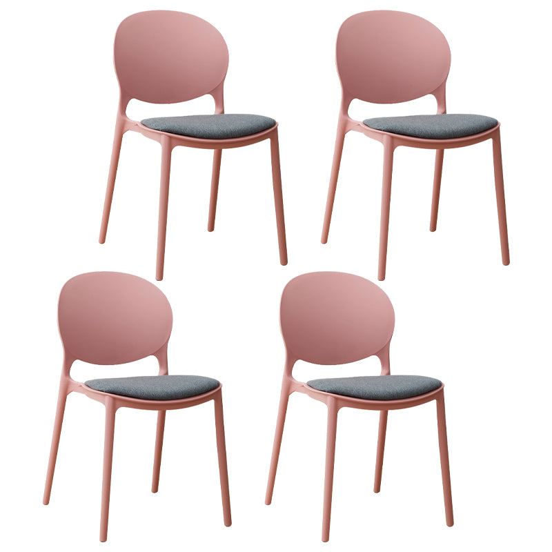 Stackable Plastic Armless Dining Chairs Indoor Scandinavian Side Chair