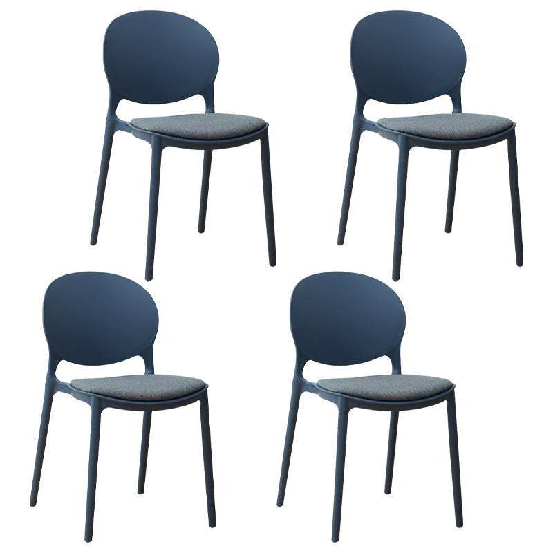 Stackable Plastic Armless Dining Chairs Indoor Scandinavian Side Chair