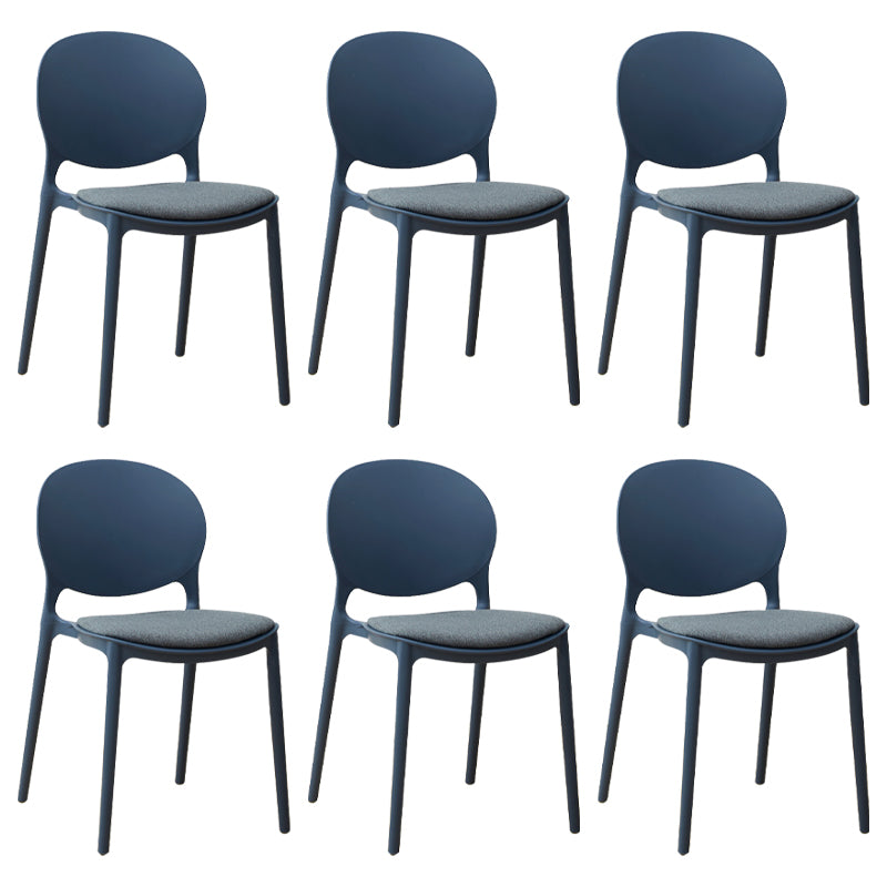 Stackable Plastic Armless Dining Chairs Indoor Scandinavian Side Chair