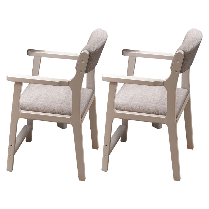 Wood Scandinavian Style Dining Chairs Home Open Back Dining Side Chair with Arm
