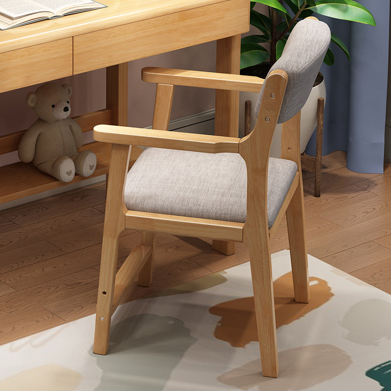 Wood Scandinavian Style Dining Chairs Home Open Back Dining Side Chair with Arm