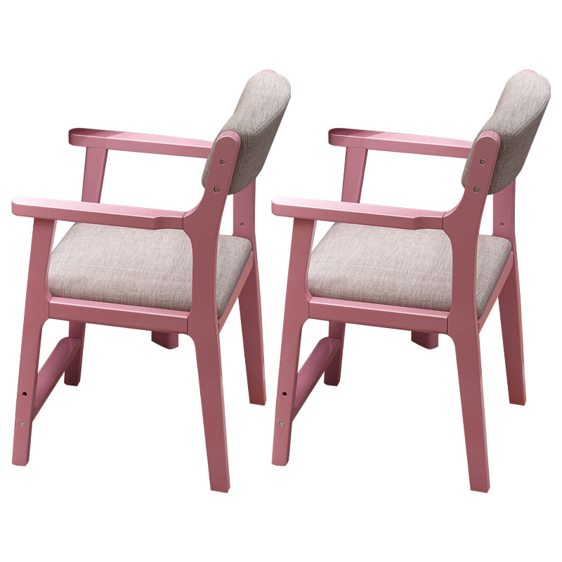 Wood Scandinavian Style Dining Chairs Home Open Back Dining Side Chair with Arm