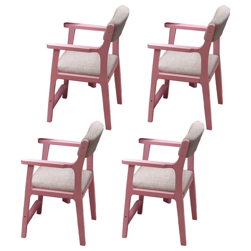 Wood Scandinavian Style Dining Chairs Home Open Back Dining Side Chair with Arm