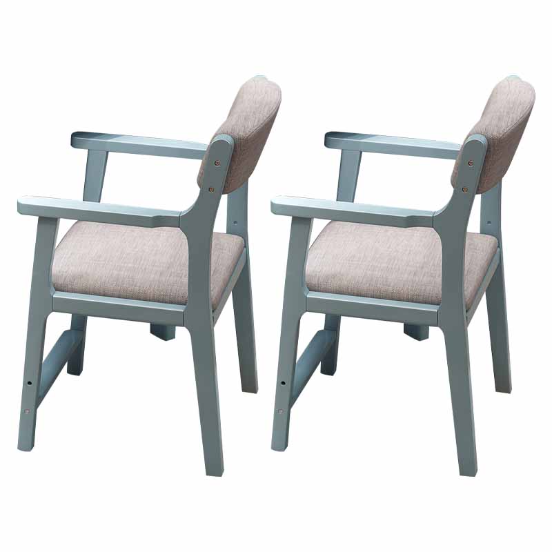 Wood Scandinavian Style Dining Chairs Home Open Back Dining Side Chair with Arm
