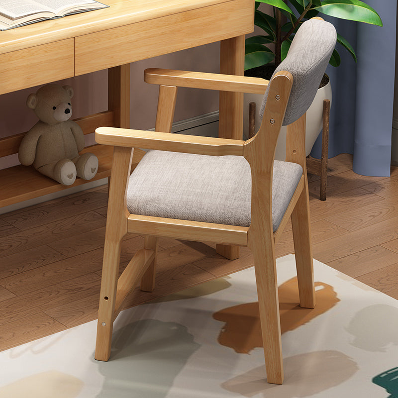 Wood Scandinavian Style Dining Chairs Home Open Back Dining Side Chair with Arm