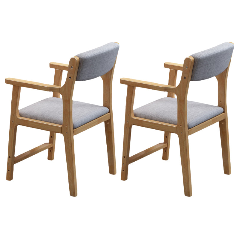 Wood Scandinavian Style Dining Chairs Home Open Back Dining Side Chair with Arm