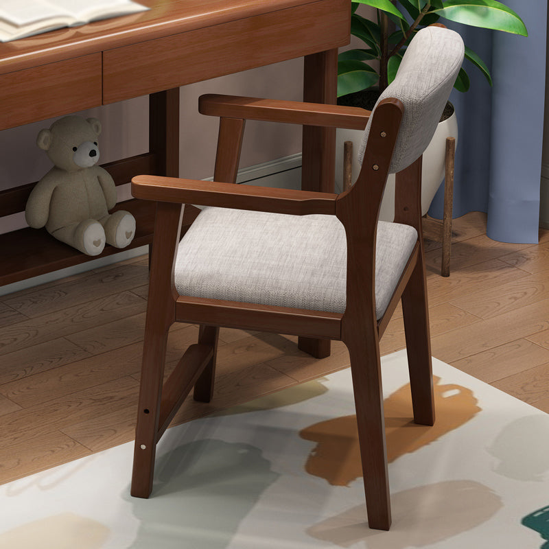 Wood Scandinavian Style Dining Chairs Home Open Back Dining Side Chair with Arm