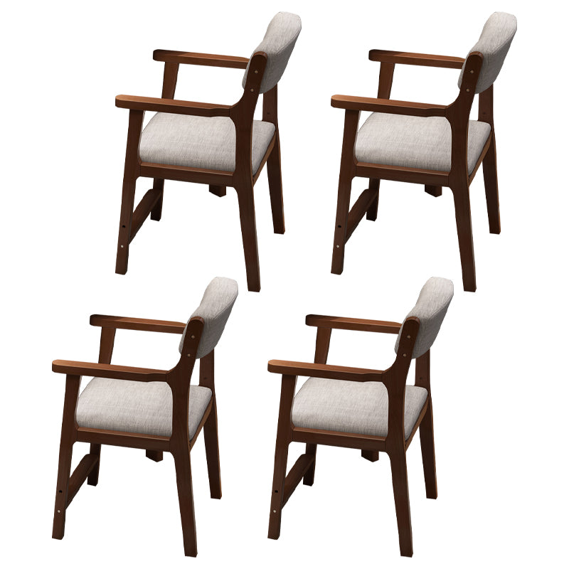 Wood Scandinavian Style Dining Chairs Home Open Back Dining Side Chair with Arm