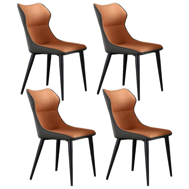 Contemporary Metal Dining Room Armless chairs Upholstered Side Chairs for Home Use