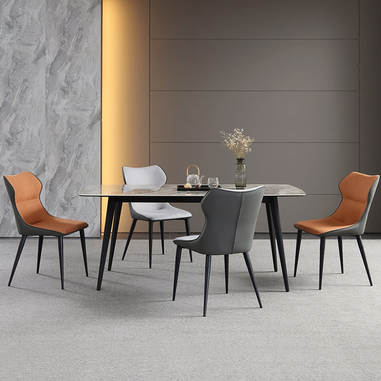 Contemporary Metal Dining Room Armless chairs Upholstered Side Chairs for Home Use