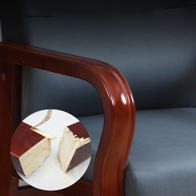 Chaises de bras arrière à salle à manger rembourrée moderne avec des jambes en bois