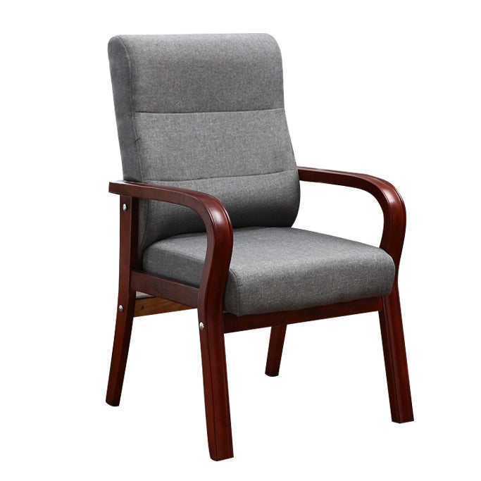 Chaises de bras arrière à salle à manger rembourrée moderne avec des jambes en bois