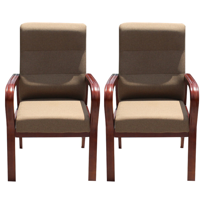Chaises de bras arrière à salle à manger rembourrée moderne avec des jambes en bois