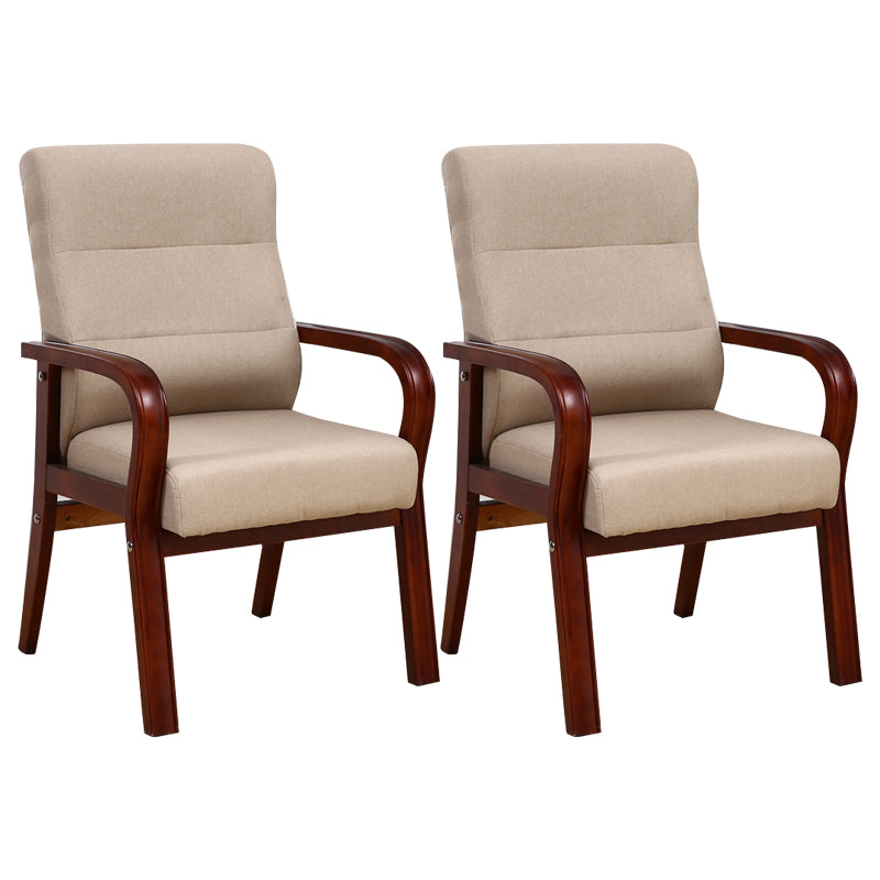 Chaises de bras arrière à salle à manger rembourrée moderne avec des jambes en bois