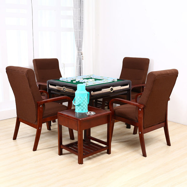Chaises de bras arrière à salle à manger rembourrée moderne avec des jambes en bois