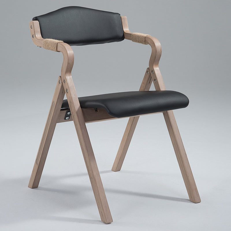 Home Contemporary Arm Chair Open Back Upholstered Wood Folding Dining Room Chair