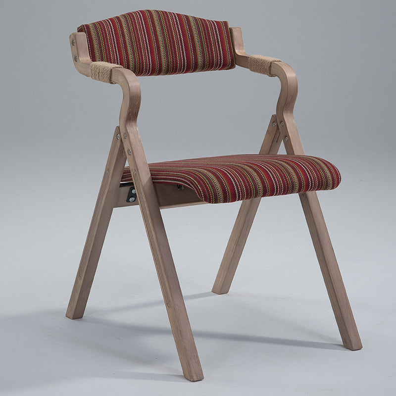 Home Contemporary Arm Chair Open Back Upholstered Wood Folding Dining Room Chair