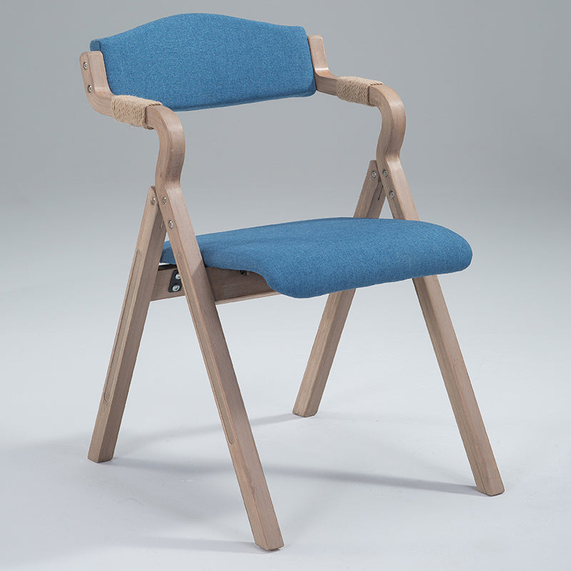 Home Contemporary Arm Chair Open Back Upholstered Wood Folding Dining Room Chair
