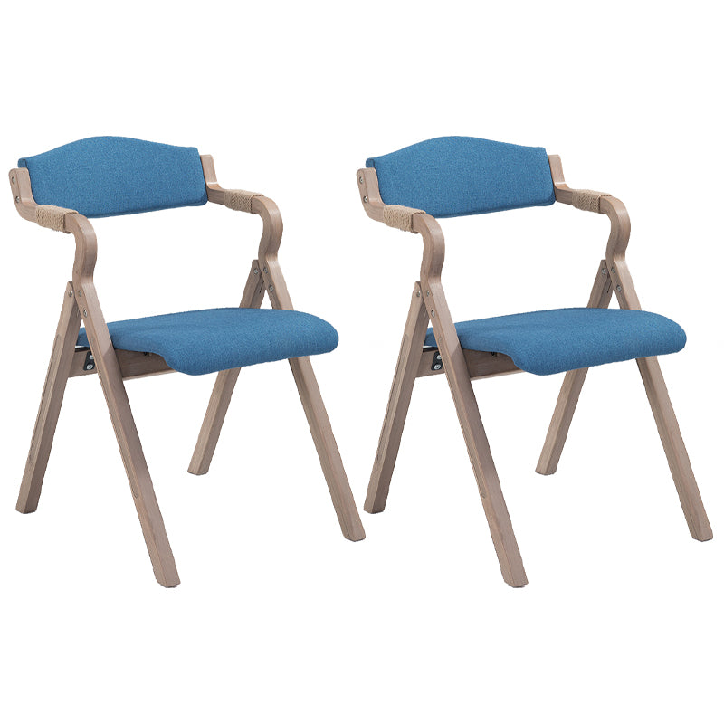 Home Contemporary Arm Chair Open Back Upholstered Wood Folding Dining Room Chair