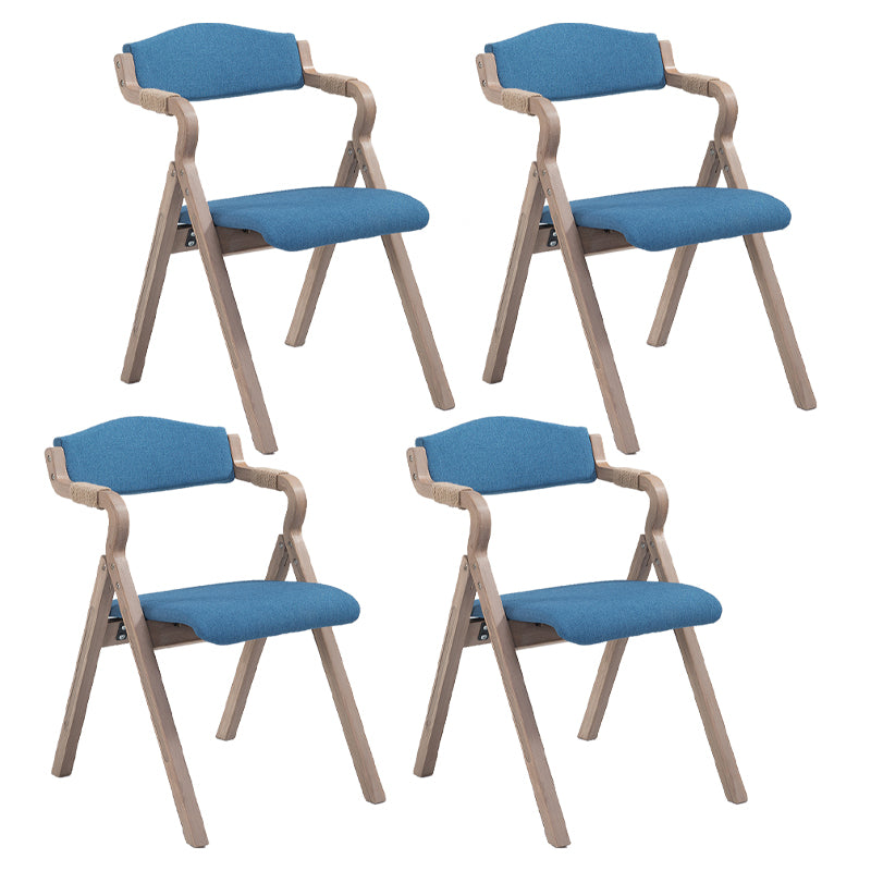 Home Contemporary Arm Chair Open Back Upholstered Wood Folding Dining Room Chair