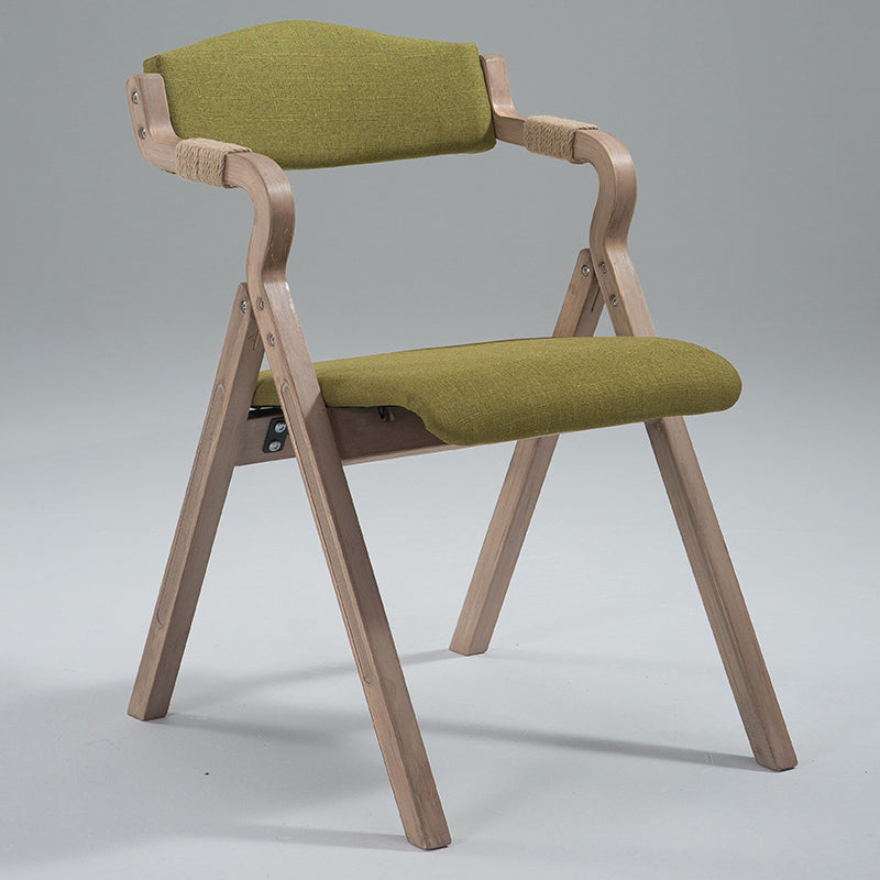 Home Contemporary Arm Chair Open Back Upholstered Wood Folding Dining Room Chair