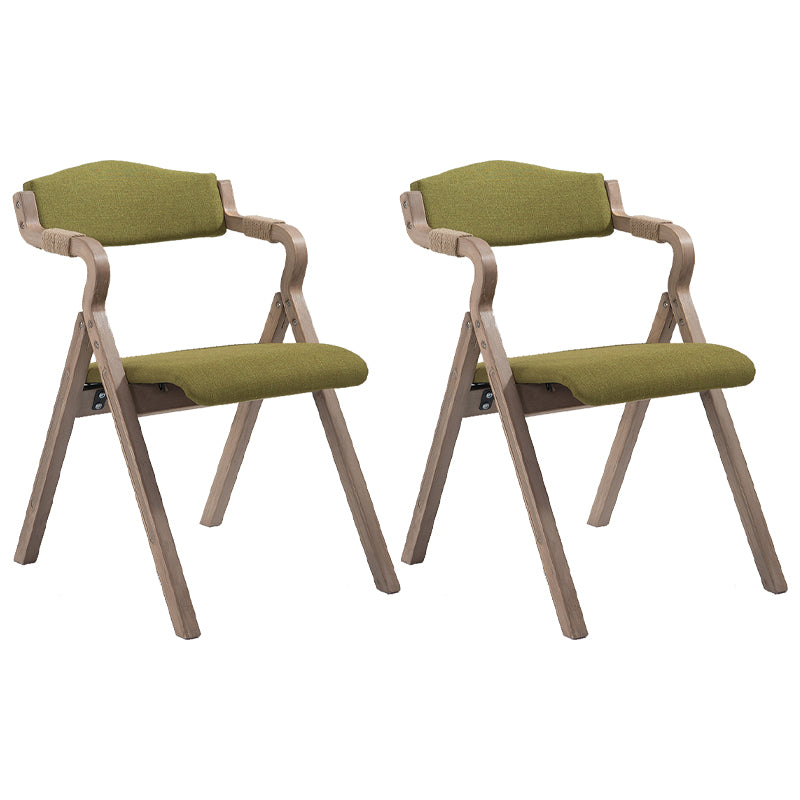 Home Contemporary Arm Chair Open Back Upholstered Wood Folding Dining Room Chair