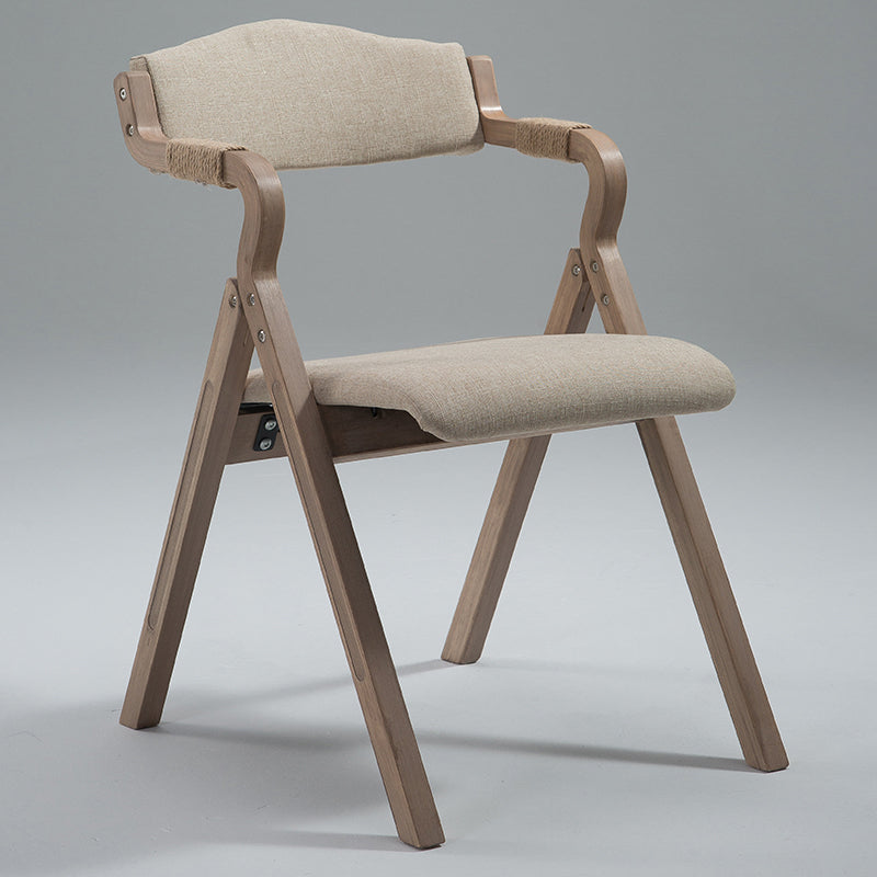 Home Contemporary Arm Chair Open Back Upholstered Wood Folding Dining Room Chair