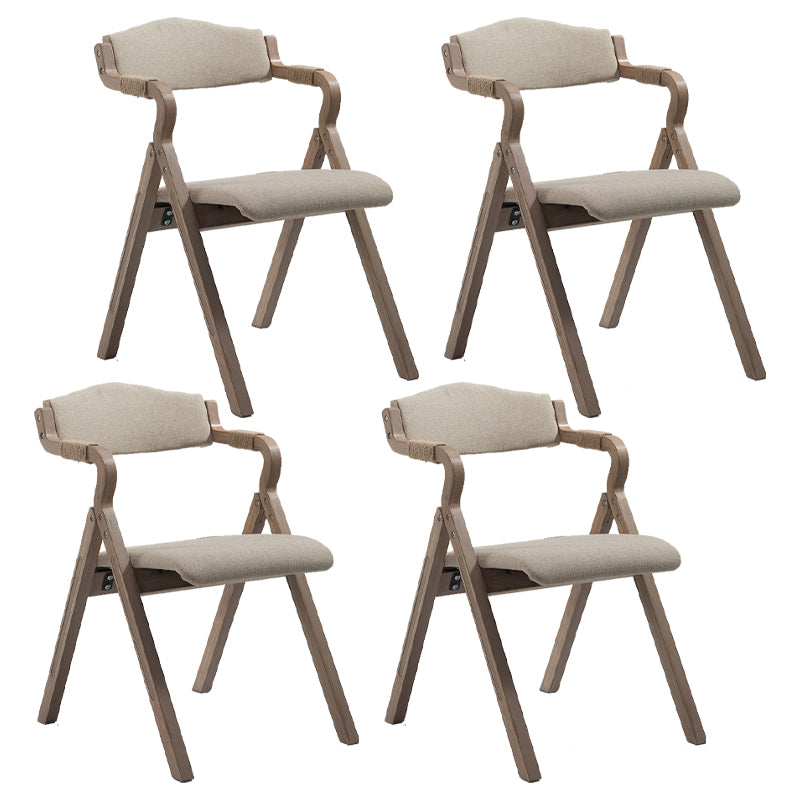 Home Contemporary Arm Chair Open Back Upholstered Wood Folding Dining Room Chair