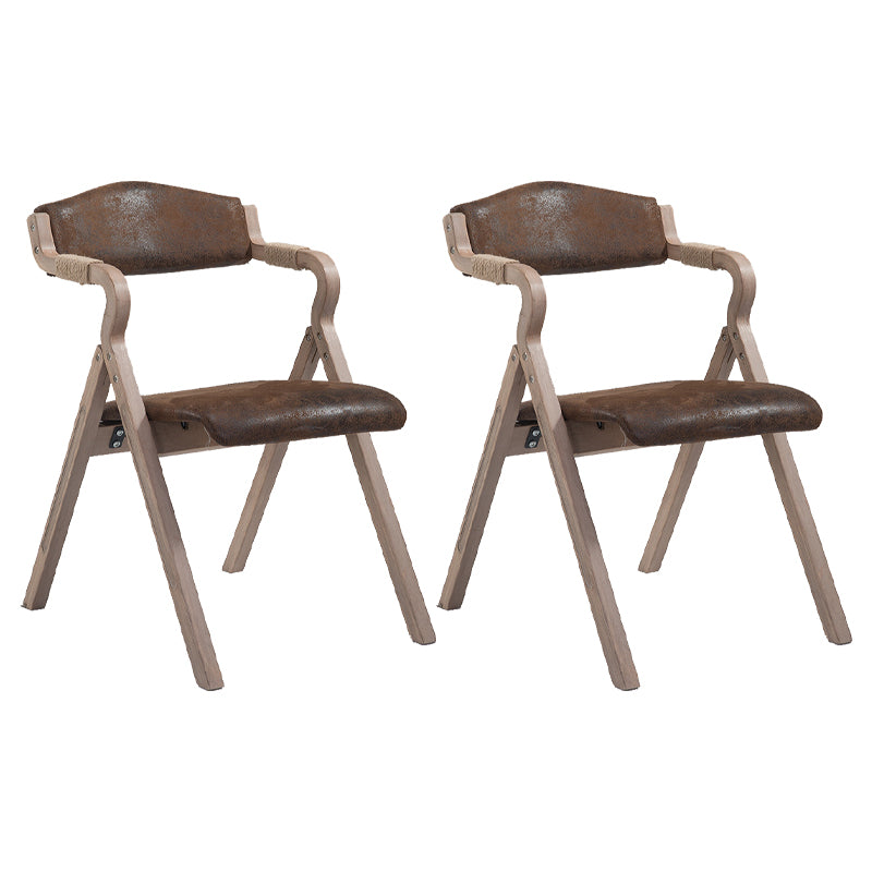 Home Contemporary Arm Chair Open Back Upholstered Wood Folding Dining Room Chair