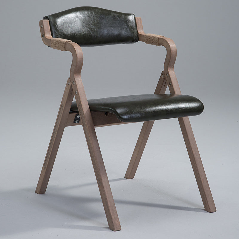 Home Contemporary Arm Chair Open Back Upholstered Wood Folding Dining Room Chair