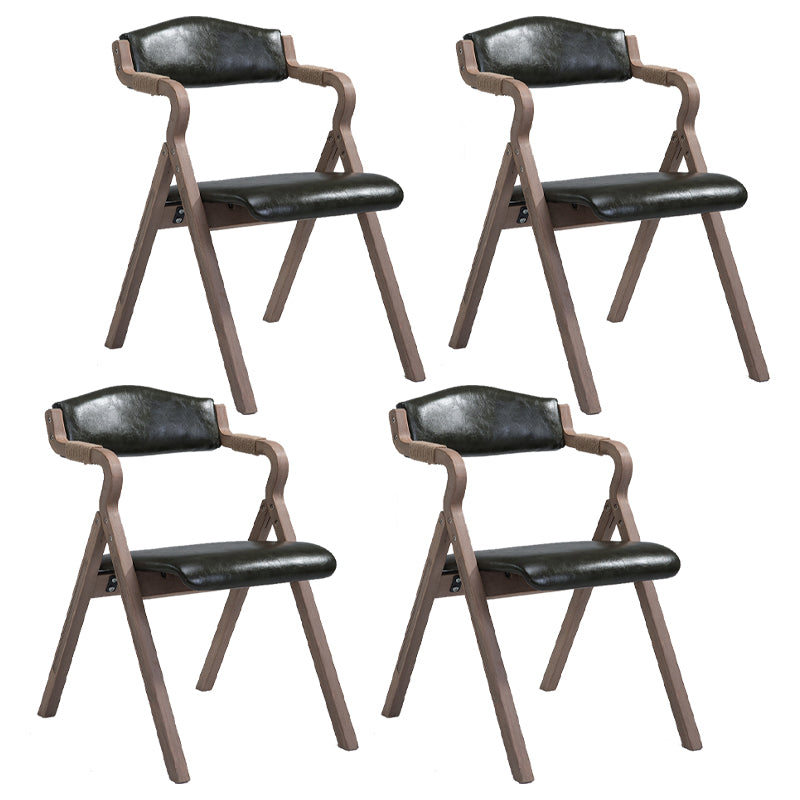 Home Contemporary Arm Chair Open Back Upholstered Wood Folding Dining Room Chair