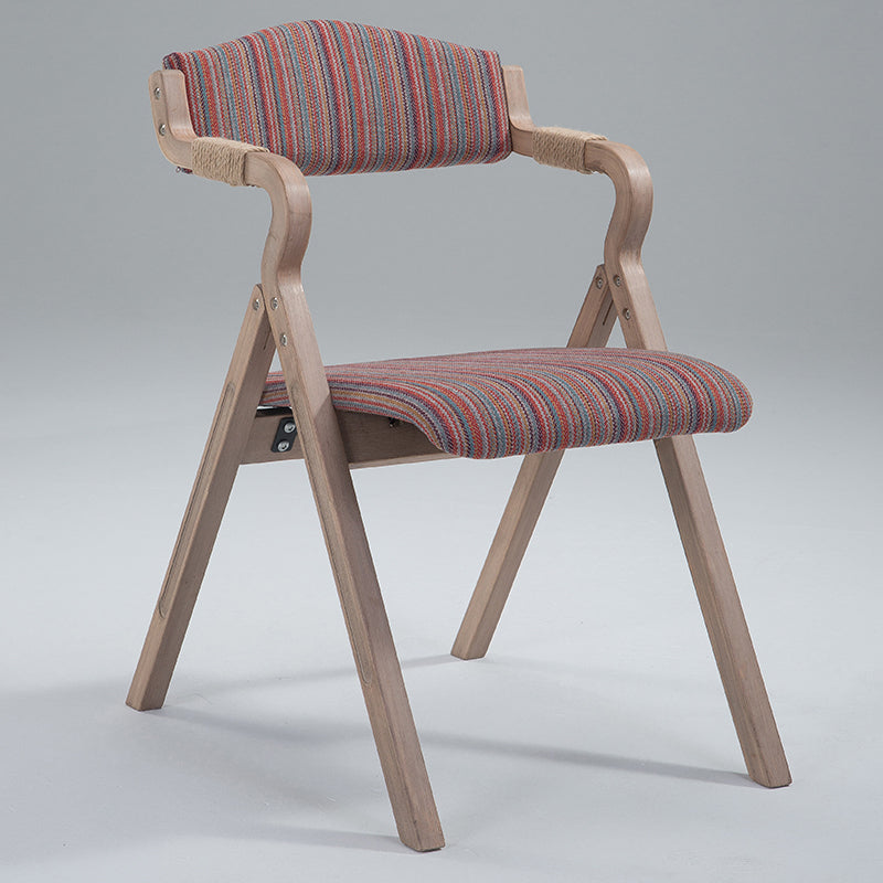 Home Contemporary Arm Chair Open Back Upholstered Wood Folding Dining Room Chair
