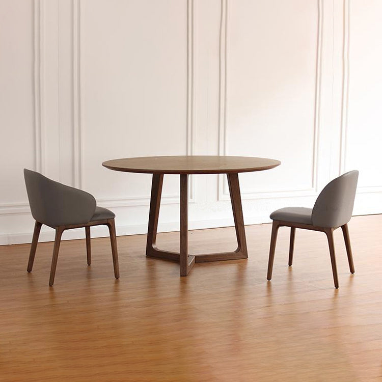 Mesa de madera maciza moderna Mesa de comedor redonda con base de pedestal de madera