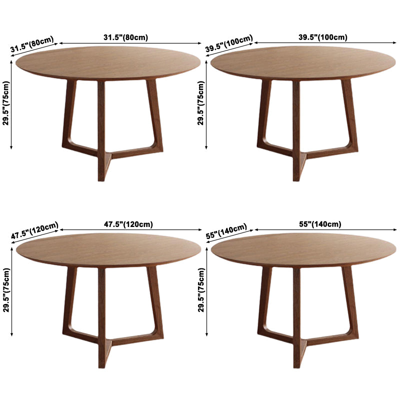 Mesa de madera maciza moderna Mesa de comedor redonda con base de pedestal de madera