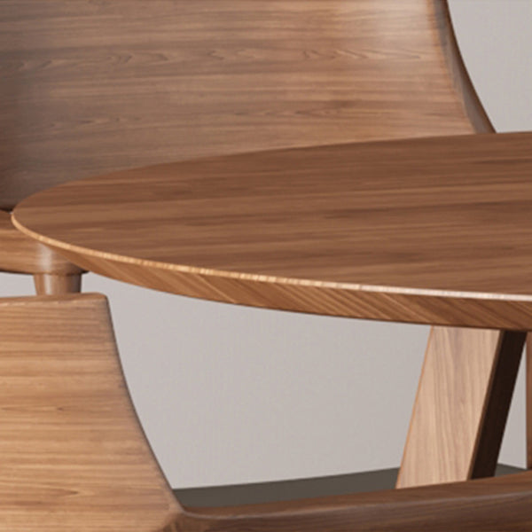Mesa de comedor informal de pedestal doble redondo Mesa de madera de madera sólida de ashwood