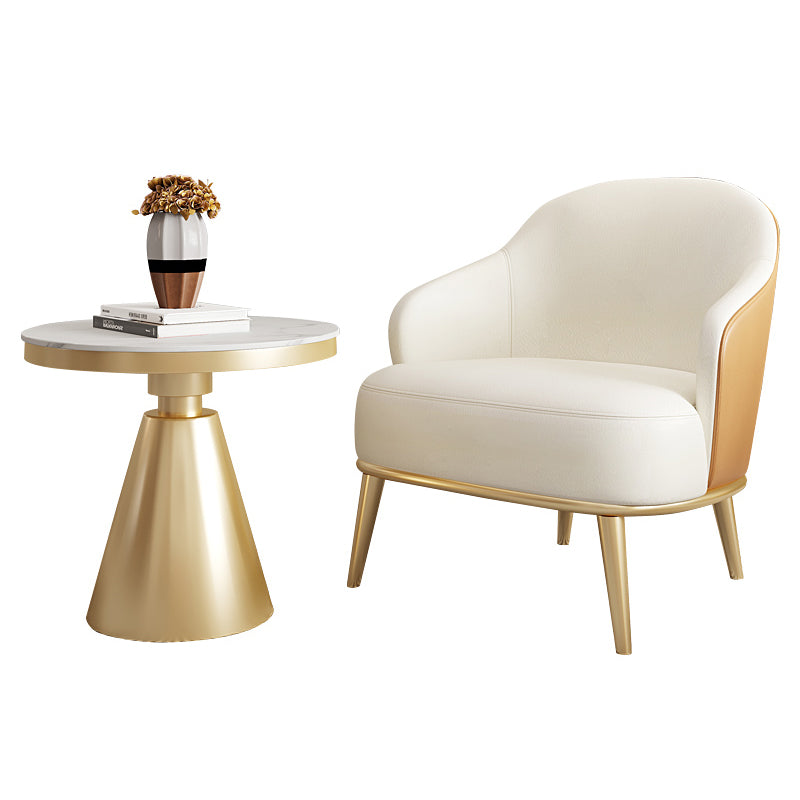 Style contemporain rond Table à manger piédestal meubles en pierre pour salle à manger