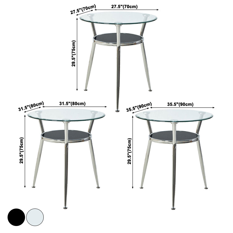 Moderner runder Esszimmertisch Temperierter Glas mit 3 Beinen für Esszimmer