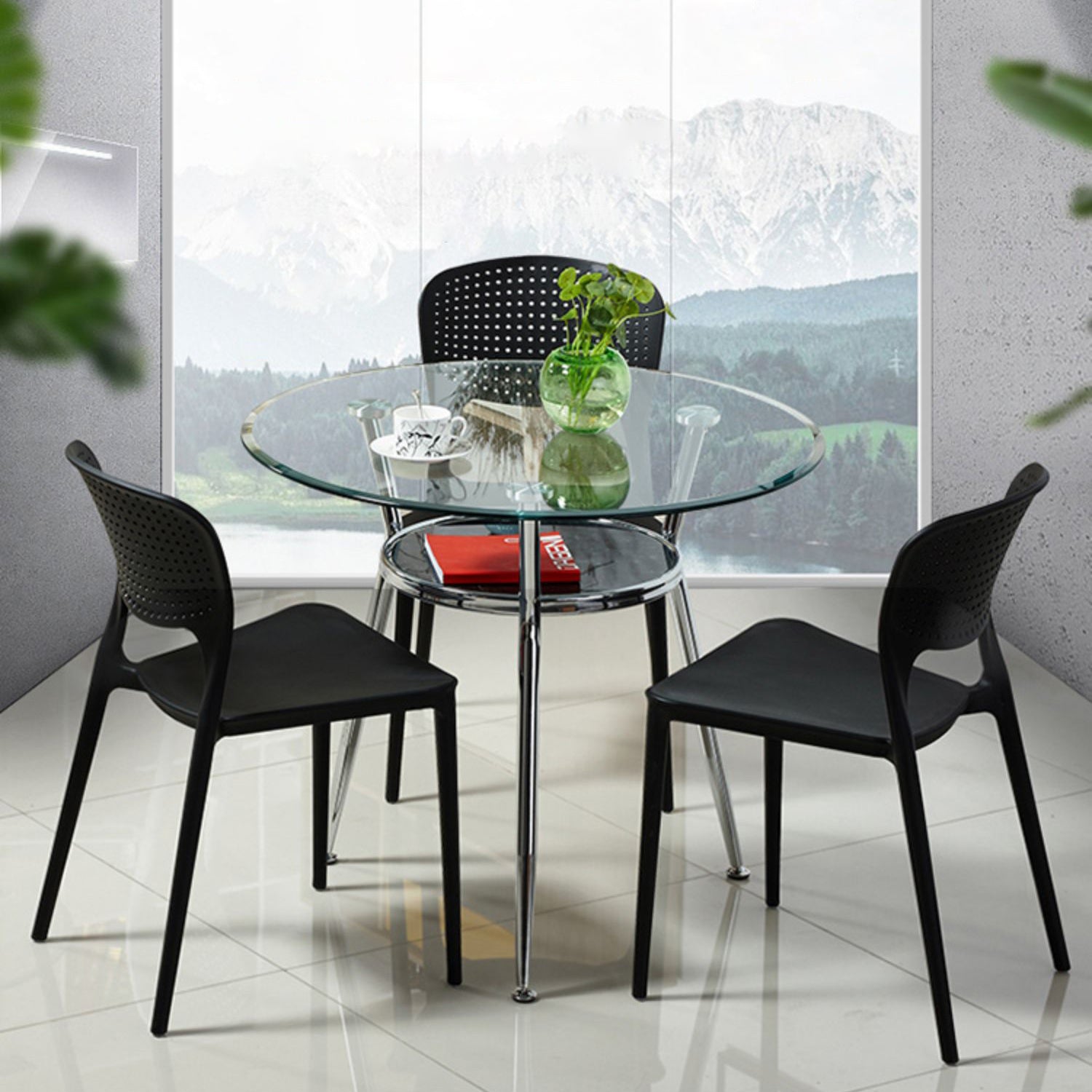 Simplicity Dining Site Table Tempered Glass Dining Room Home Furniture