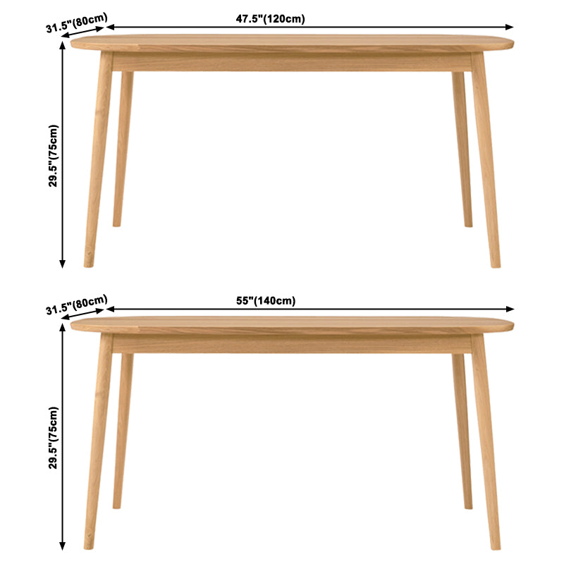 Simplicity Kitchen Solid Wood Dining Table Oval Shape Dining Table with 4 Legs Base