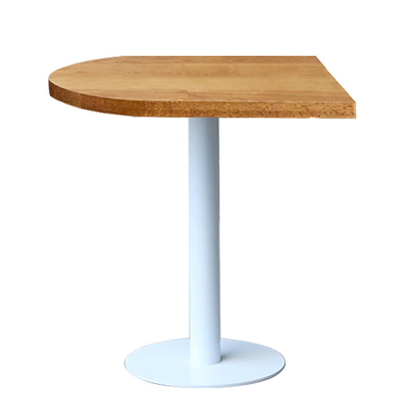 Round Casual Dining Table Wood Color Fixed Table of Pinewood Solid Wood