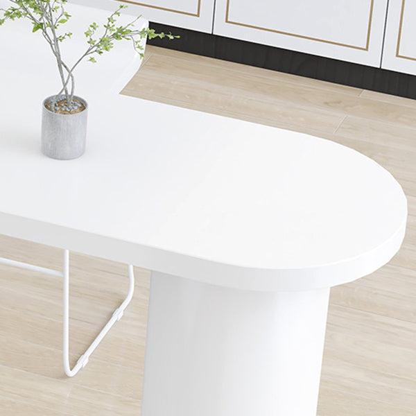 Eigentijdse eettafel dennen vaste houten tafel met dubbele voetstuk voor eetkamer